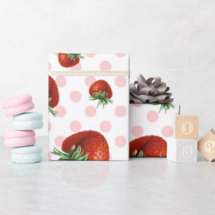 Erdbeer-Muster-Baby-Shower  Geschenkpapier