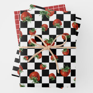 Erdbeer-Muster-Baby-Shower  Geschenkpapier Set