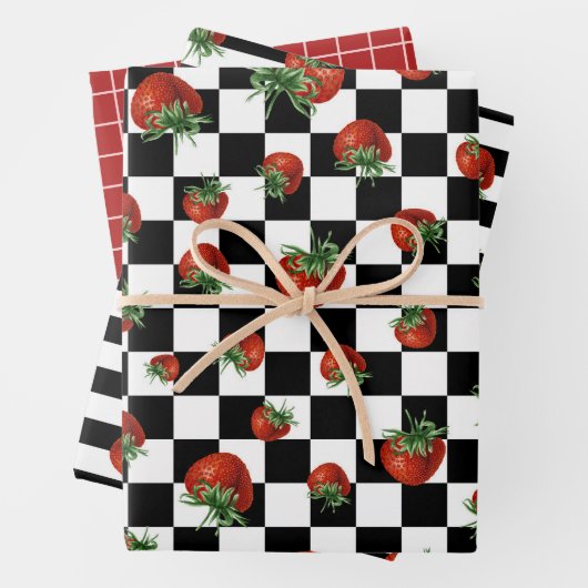 Erdbeer-Muster-Baby-Shower  Geschenkpapier Set (Beispiel)