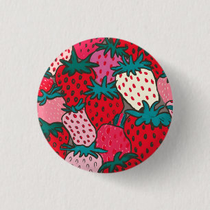 Erdbeer-Muster Button