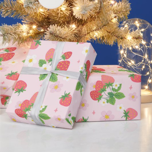 Erdbeer-Muster Geschenkpapier (Feiertage)