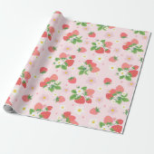 Erdbeer-Muster Geschenkpapier (Ungerollt)