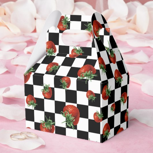 Erdbeer-Muster Geschenkschachtel (Hochzeit)