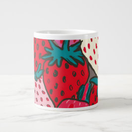 Erdbeer-Muster Jumbo-Tasse