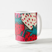 Erdbeer-Muster Kaffeetasse (VorderseiteRechts)