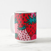 Erdbeer-Muster Kaffeetasse (Vorderseite Links)
