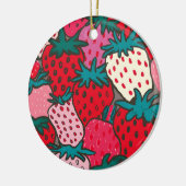 Erdbeer-Muster Keramik Ornament (Links)