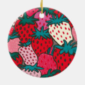 Erdbeer-Muster Keramik Ornament (Hinten)