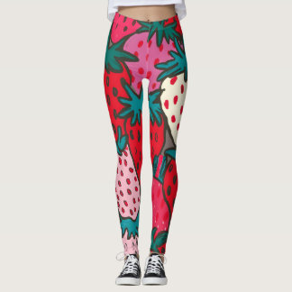 Erdbeer-Muster Leggings