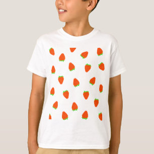 Erdbeer-Muster T-Shirt