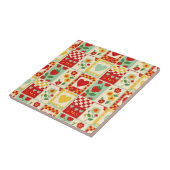 Erdbeer-Patchwork-Picknick Fliese (Seite)