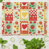 Erdbeer-Patchwork-Picknick Geschirrtuch (Gefaltet)