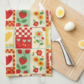 Erdbeer-Patchwork-Picknick Geschirrtuch (Viertel Falte)