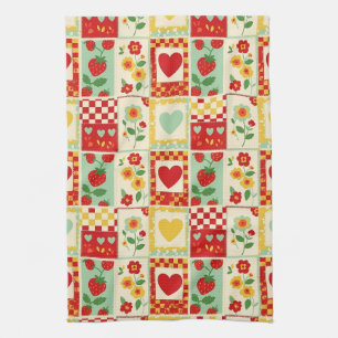 Erdbeer-Patchwork-Picknick Geschirrtuch