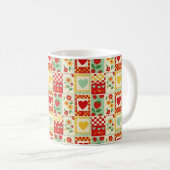 Erdbeer-Patchwork-Picknick Kaffeetasse (VorderseiteRechts)