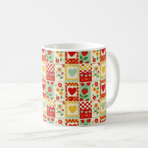 Erdbeer-Patchwork-Picknick Kaffeetasse