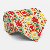 Erdbeer-Patchwork-Picknick Krawatte (Gerollt)