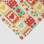 Erdbeer-Patchwork-Picknick Seidenpapier (Ausschnitt)