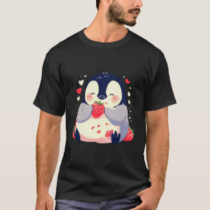 Erdbeer Pinguin Natur Niedlich Herz Erdbeer Fr T-Shirt