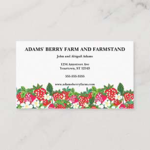 Erdbeer-Rand-Beerenfarm U-Pick-Bauernhofstand Visitenkarte