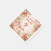 Erdbeer-Rosa-Gartenfeier 1. Geburtstag Serviette (Ecke)