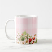 Erdbeer rosa Gingham-Baby-Party Kaffeetasse (Links)