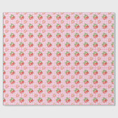 Erdbeer-Rosa-Gingham-Karo-Geschenkpapier Geschenkpapier (Flach)
