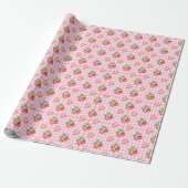 Erdbeer-Rosa-Gingham-Karo-Geschenkpapier Geschenkpapier (Ungerollt)
