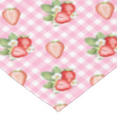 Erdbeer-Rosa Gingham-Karomuster Tischdecke (Schrägansicht)