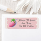 Erdbeer-Rücksende-Adressaufkleber Pink Cottagecore (Insitu)