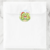 Erdbeer-Schale Runder Aufkleber (Tasche)