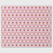 Erdbeer Serenade Pink Geschenkpapier (Flach)
