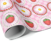 Erdbeer Serenade Pink Geschenkpapier (Rolleneckpunkt)