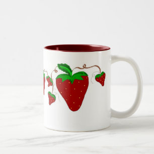 Erdbeer-Spaß Zweifarbige Tasse