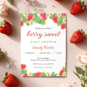Erdbeer-Themen-Baby-Party Berry Sweet Einladung
