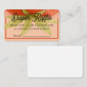 Erdbeer-Träume-Windel-Raffle-Ticket Begleitkarte (Vorne/Hinten)