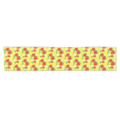 Erdbeer- und Blumen-Gelb-Muster Kurzer Tischläufer (Horizontal)