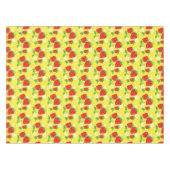 Erdbeer- und Blumen-Gelb-Muster Tischdecke (Vorderseite (Horizontal))