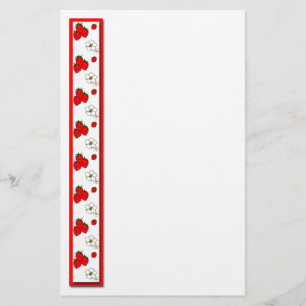 Erdbeer- und Blumen-Papierwaren Briefpapier