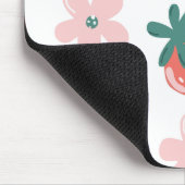 Erdbeer- und Blumendesign Mousepad (Ecke)