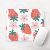 Erdbeer- und Blumendesign Mousepad (Mit Mouse)