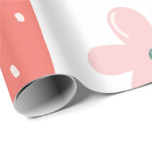 Erdbeer- und Blumenmuster Geschenkpapier (Rolleneckpunkt)