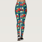 Erdbeer- und Blumenmuster Leggings (Rückseite)