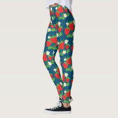 Erdbeer- und Blumenmuster Leggings (Links)