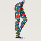 Erdbeer- und Blumenmuster Leggings (Rechts)