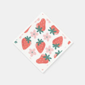 Erdbeer- und Blumenmuster Serviette (Ecke)