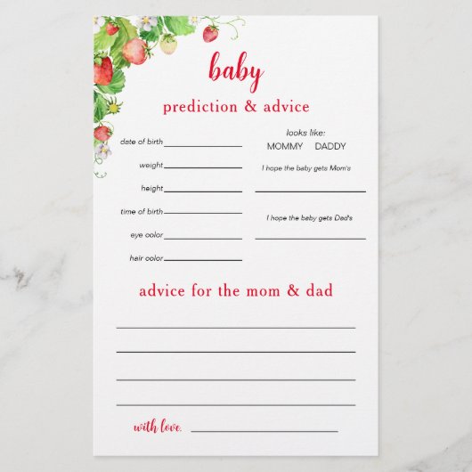 Erdbeer Vorhersagen und Ratschläge Flyer (Vorne)