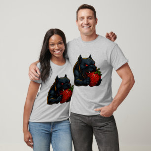 Erdbeer-Wirrwarr – Glow Bulldog-Pärchen-T-Shirt T-Shirt