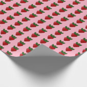 Erdbeerausdruck (benutzerdefinierbar) geschenkpapier (Ecke)