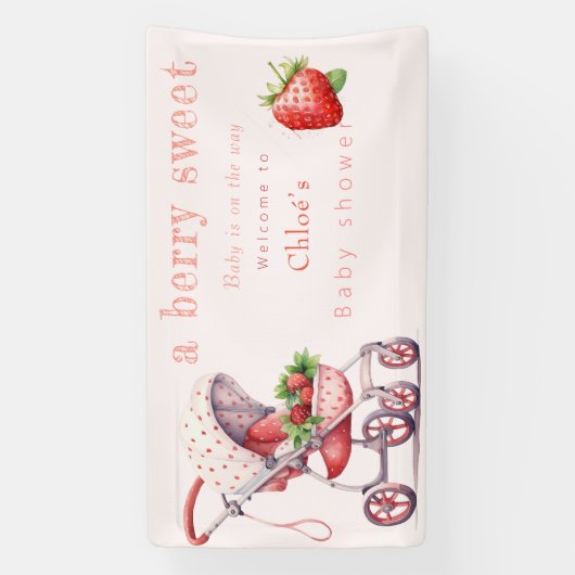 Erdbeerbaby-Dusche Banner (Vertikal)